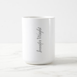 Beruflich minimalistische Handschrift grau weiß Kaffeetasse
