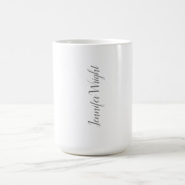 Beruflich minimalistische Handschrift grau weiß Kaffeetasse (Mittel)