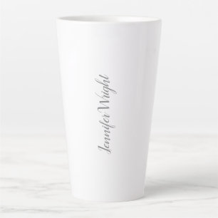 Beruflich minimalistische Handschrift grau weiß Milchtasse