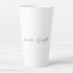 Beruflich minimalistische Handschrift grau weiß Milchtasse