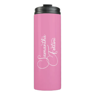 Beruflich minimalistischer Handschriftname pink Thermosbecher