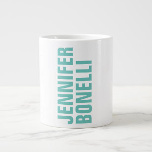 Beruflich minimalistischer, moderner blauer Name Jumbo-Tasse