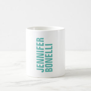 Beruflich minimalistischer, moderner blauer Name Kaffeetasse