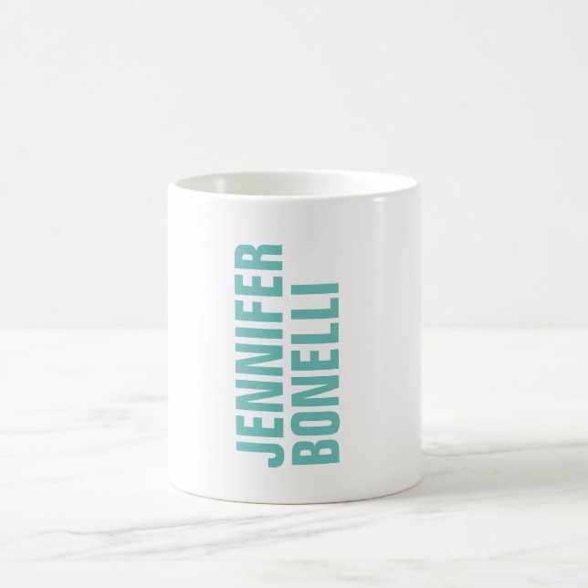 Beruflich minimalistischer, moderner blauer Name Kaffeetasse (Mittel)