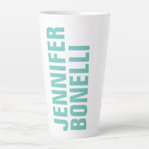 Beruflich minimalistischer, moderner blauer Name Milchtasse