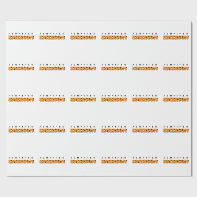 Beruflich minimalistischer moderner schlichter Nam Geschenkpapier (Flach)