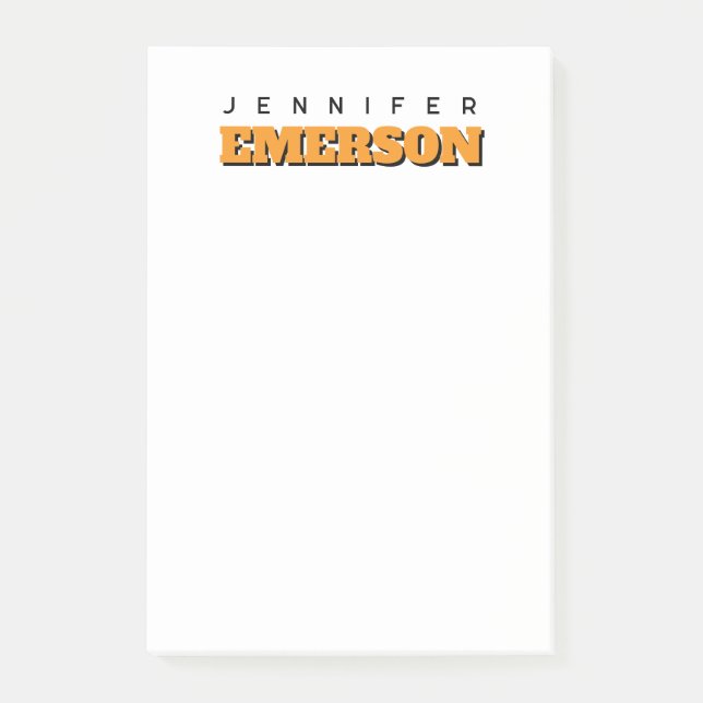 Beruflich minimalistischer moderner schlichter Nam Post-it Klebezettel (Vorderseite)