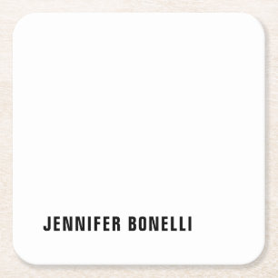 Beruflich minimalistischer moderner Trendname Rechteckiger Pappuntersetzer