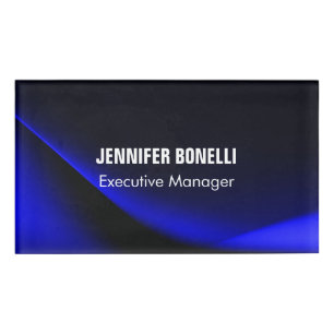 Beruflich minimalistisches modernes Blau fügt Ihre Namenschild