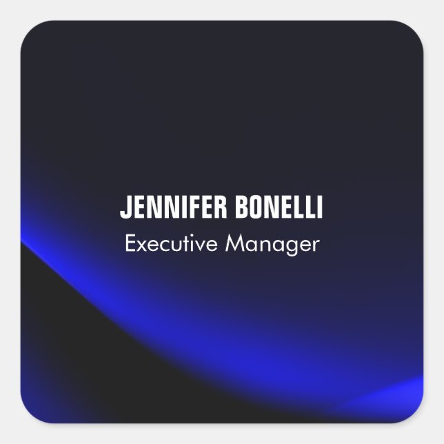 Beruflich minimalistisches modernes Blau fügt Ihre Quadratischer Aufkleber (Vorderseite)