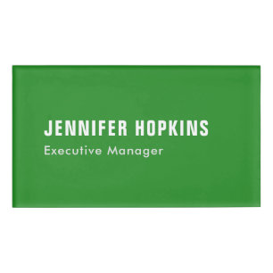 Beruflich minimalistisches modernes Waldgrün Namenschild