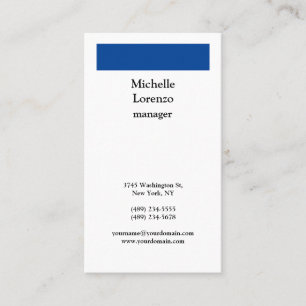 Beruflich modern, einfach, Schlicht, blau und weiß Visitenkarte
