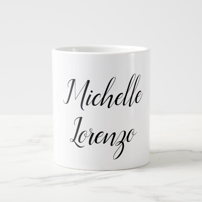 Beruflich Modern, einfach, Schlicht, schwarz und w Jumbo-Tasse (Vorderseite)