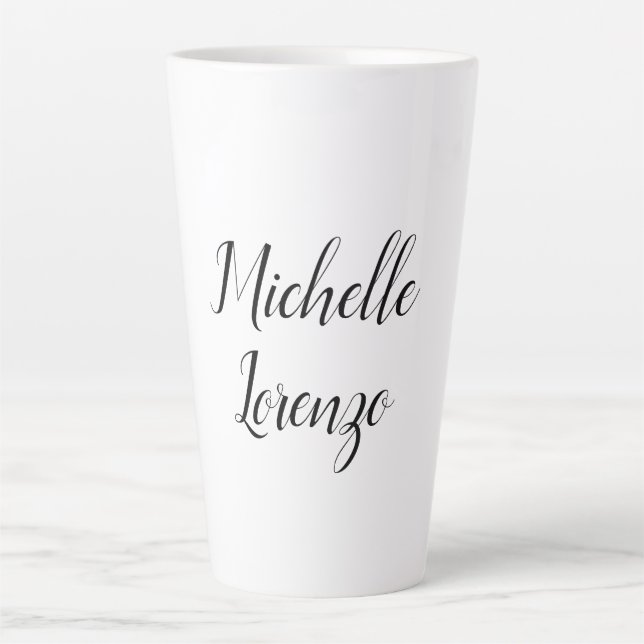 Beruflich Modern, einfach, Schlicht, schwarz und w Milchtasse (Vorderseite)