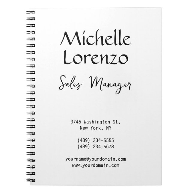 Beruflich Modern, einfach, Schlicht, schwarz und w Notizblock (Vorderseite)