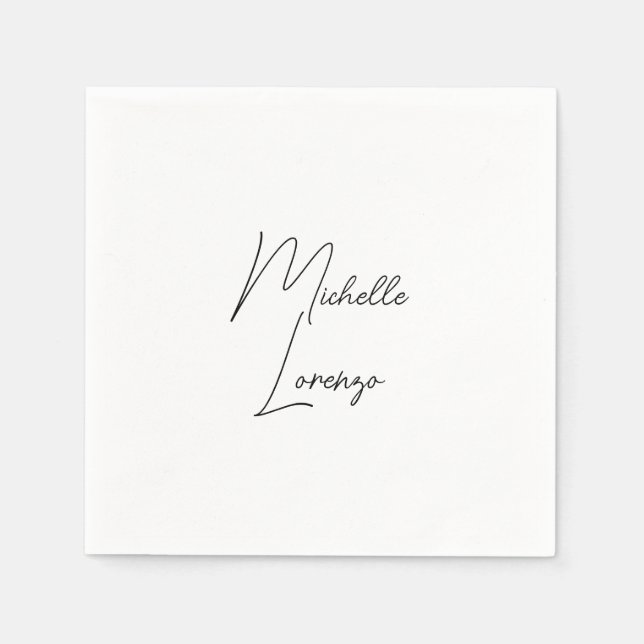 Beruflich Modern, einfach, Schlicht, schwarz und w Serviette (Vorderseite)