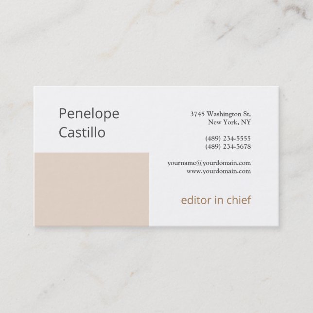 Beruflich Modern einfach, stilvoll Minimalistisch Visitenkarte (Vorderseite)