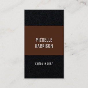 Beruflich Modern, einfach, stilvoll, schwarz braun Visitenkarte