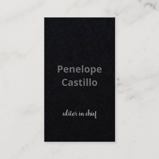 Beruflich Modern, einfach, stilvoll, schwarz grau Visitenkarte (Vorderseite)