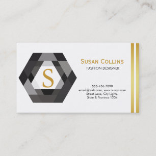 Beruflich-Modern-Einfaches Schlichtes Logo-Hexagon Visitenkarte