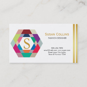 Beruflich-Modern-Einfaches Schlichtes Logo-Hexagon Visitenkarte