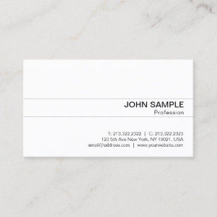 Beruflich-modern klassisch Sleek White Schlicht Visitenkarte
