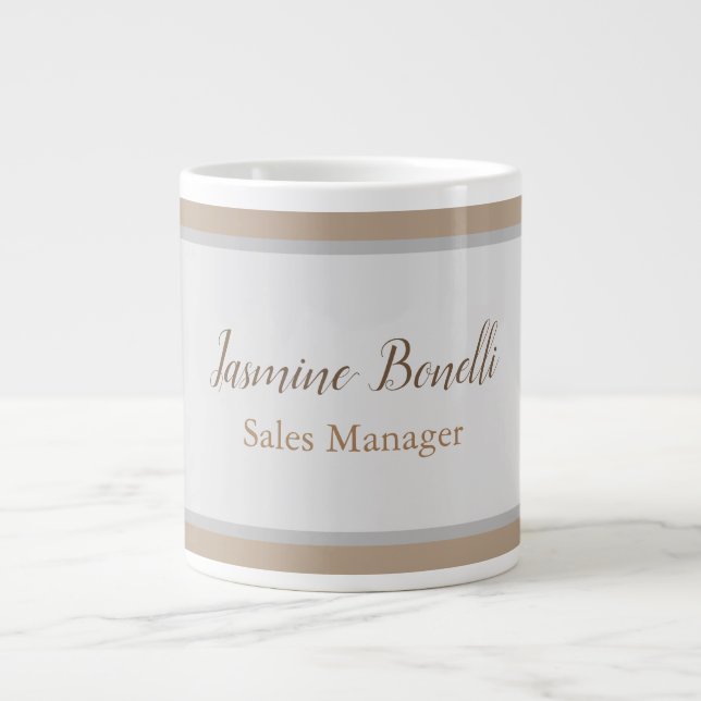 Beruflich modern Minimalistisch Jumbo-Tasse (Vorderseite)