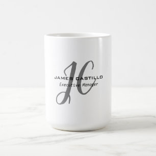 Beruflich-Modern-Monogram-Kalligraphie Kaffeetasse