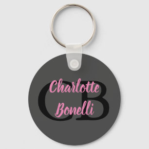 Beruflich Modern-Monogramm-Name Minimalistisch Schlüsselanhänger