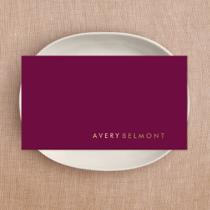 Beruflich Modern Simple Burgundy Minimalistisch Visitenkarte