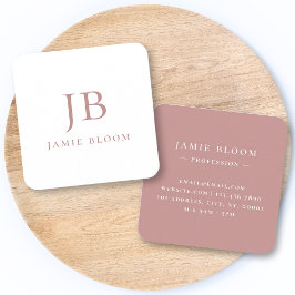 Beruflich Modern Simple Monogram Initial Name Quadratische Visitenkarte