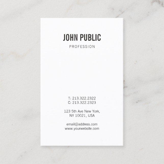 Beruflich Moderne Elegant Minimalistisch vertikal Visitenkarte (Vorderseite)