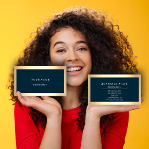 Beruflich Moderne Golden Simply Blue Navy Visitenkarte