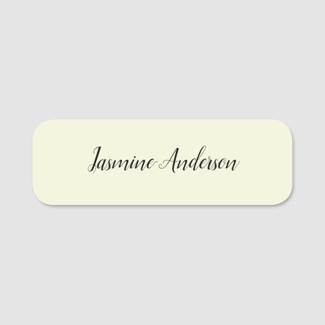 Beruflich Moderne Minimalistische Beigefarbenheit Namensschild (Vorderseite)