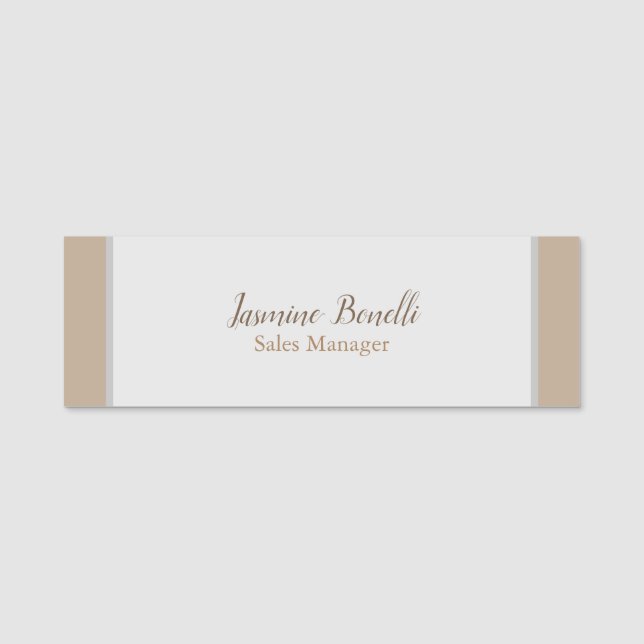 Beruflich Moderne Minimalistische Pastellfarben Namensschild (Vorderseite)