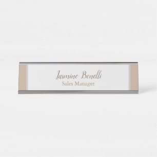 Beruflich Moderne Minimalistische Pastellfarben Schreibtischnamensplakette