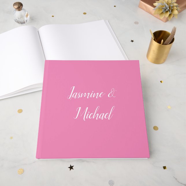 Beruflich Moderne Minimalistische Rosa Farbe Gästebuch (Vorderseite offen)
