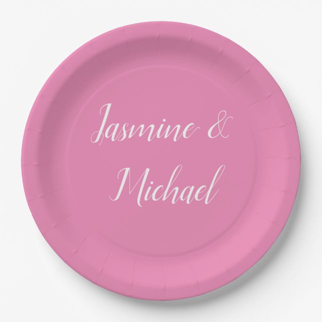 Beruflich Moderne Minimalistische Rosa Farbe Pappteller (Vorderseite)