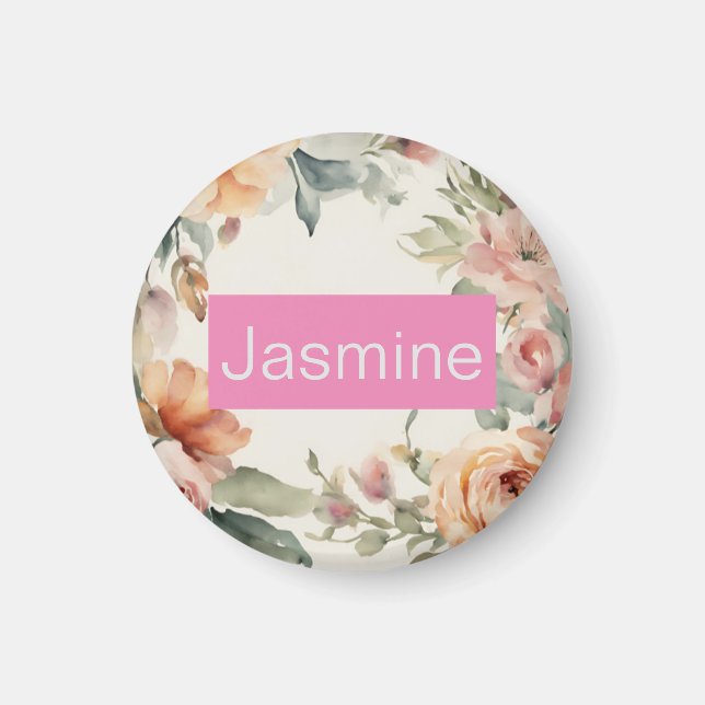 Beruflich Moderne Minimalistische Rose Blumenname Magnet (Vorne)