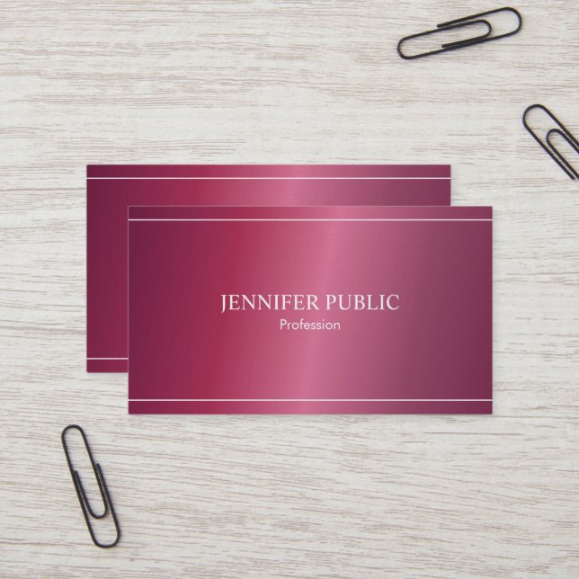 Beruflich Moderne Trendy Glamour Schlicht Luxus Visitenkarte (Vorderseite/Rückseite Beispiel)