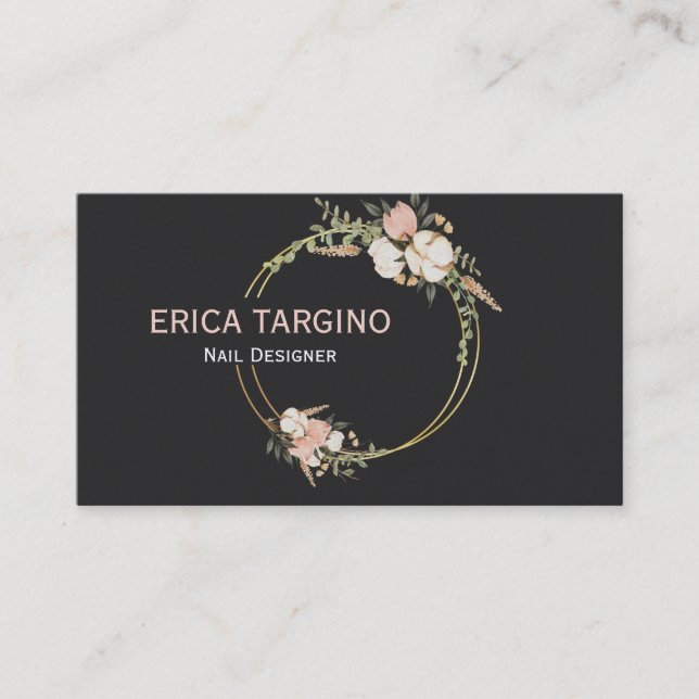 Beruflich Moderner Eleganter Nagelsalon Visitenkarte (Vorderseite)