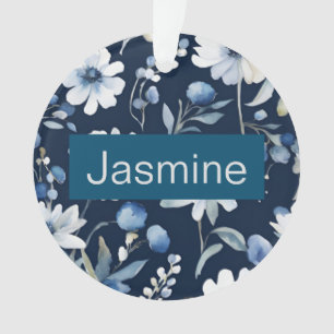 Beruflich Moderner Minimalistischer Blauer Blumenn Ornament