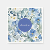 Beruflich Moderner Minimalistischer Blauer Blumenn