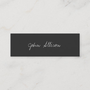 Beruflich Modernes, einfaches Schwarz Minimalistis Mini Visitenkarte