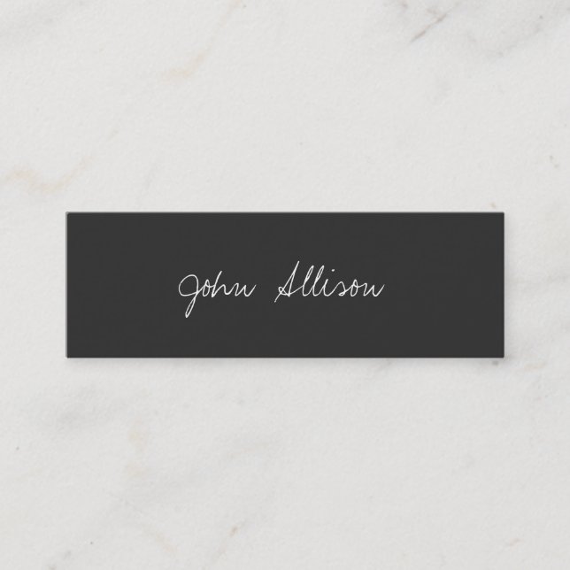 Beruflich Modernes, einfaches Schwarz Minimalistis Mini Visitenkarte (Vorderseite)