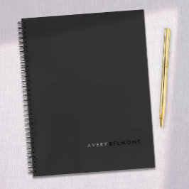 Beruflich Modernes, einfaches Schwarz Minimalistis Notizbuch