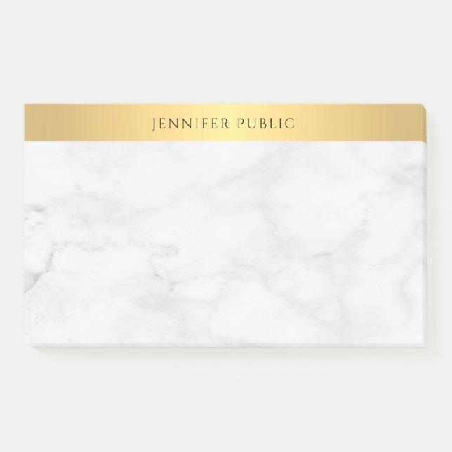 Beruflich Modernes Gold und Marmor elegant Schlich Post-it Klebezettel (Vorderseite)