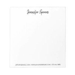 Beruflich Modernes, klassisches Schwarzes Script Notizblock