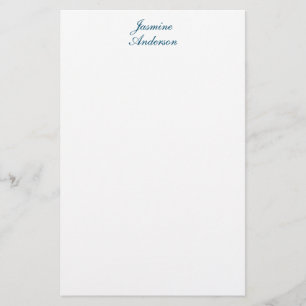 Beruflich Modernes Minimalistisches Blaues Weiß Briefpapier