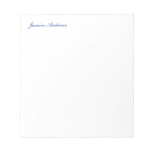 Beruflich Modernes Minimalistisches Blaues Weiß Notizblock